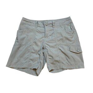 The North Face Womens Nylon Hiking Shorts Size 4 Beige Lightweight With Pockets